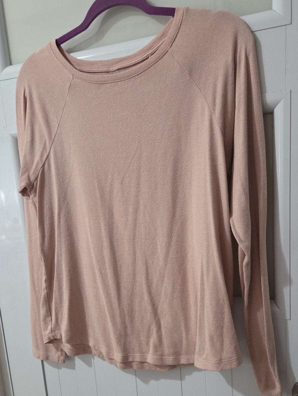 St John Bay Women's Long-Sleeve Crewneck Top - Blush Pink
